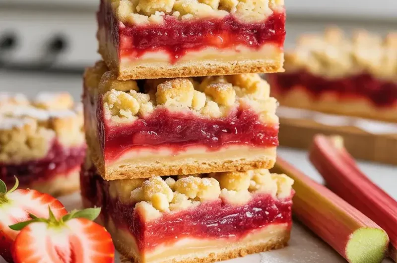 Strawberry Rhubarb Crumb Bars