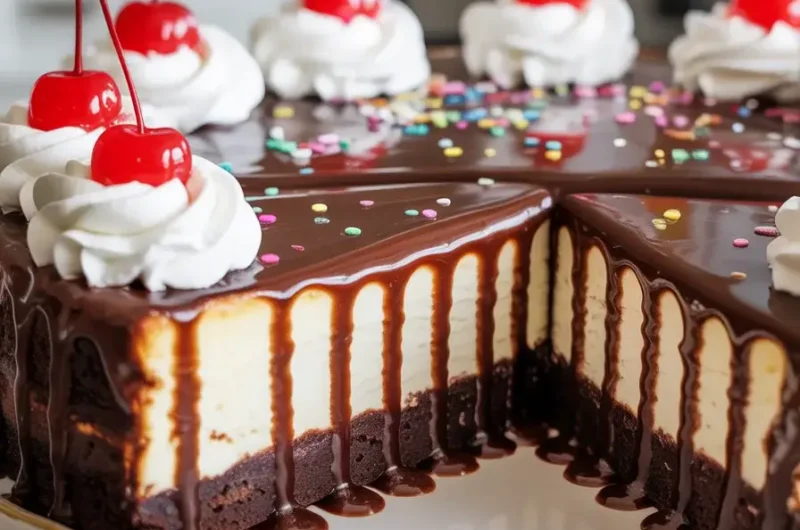 Hot Fudge Sundae Brownie Cheesecake