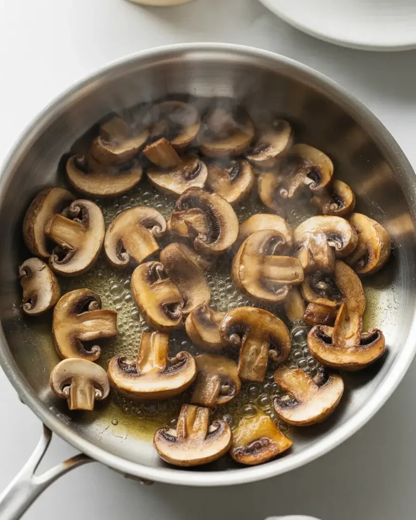 Mushrooms cooked in batches until deeply golden and caramelized, not steamed