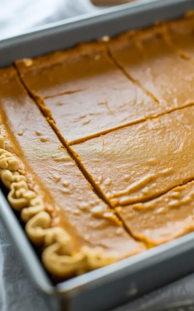 erfectly baked pumpkin pie bars with set edges and a smooth golden-orange surface