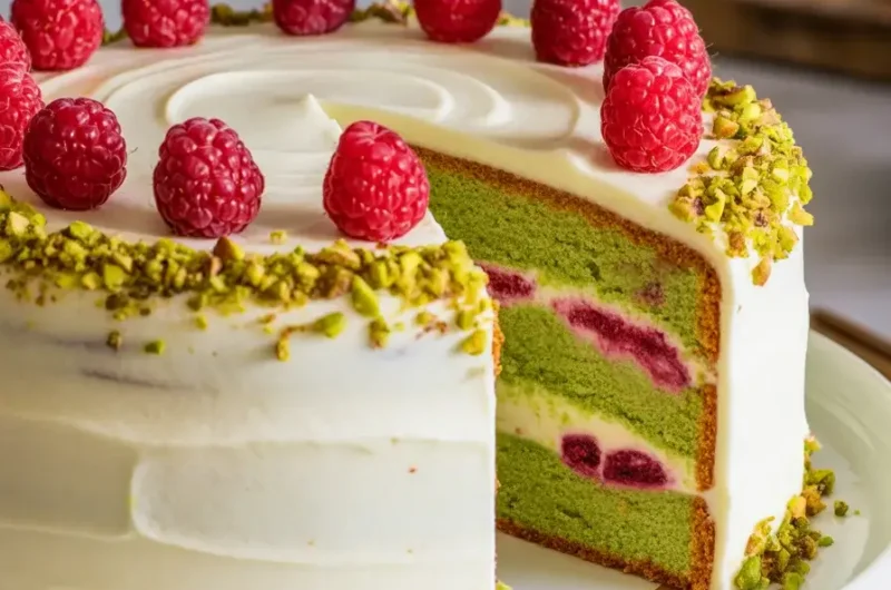 Pistachio Raspberry Cake