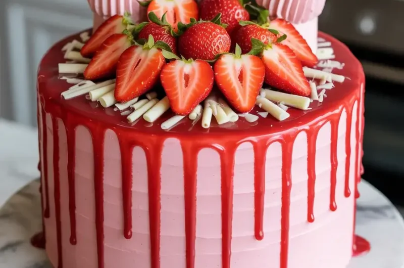 Strawberry Drip Cake