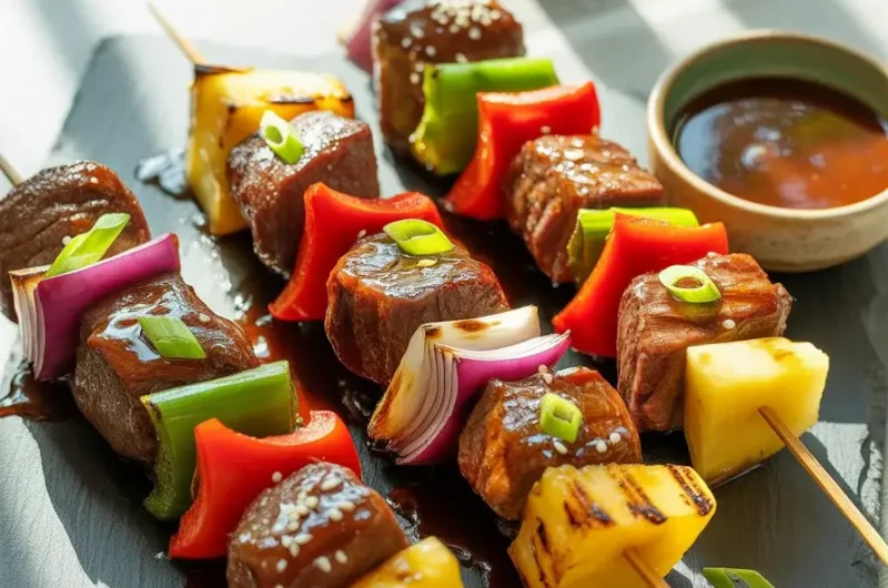 Teriyaki Pineapple Steak Skewers