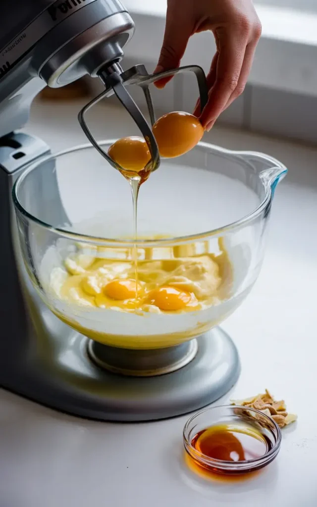 Thick sugar cookie bar batter ready to be spread into the prepared pan