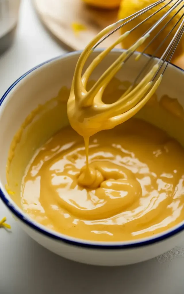 Whisk powdered sugar and fresh lemon juice to a smooth, pourable glaze