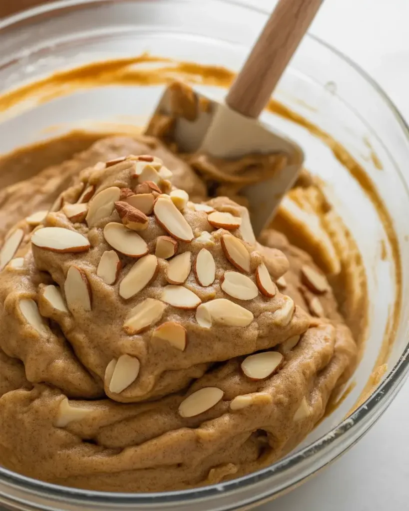 Whisking warm autumn spices into flour for fragrant cookie dough