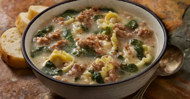 Creamy Crockpot Tortellini Soup