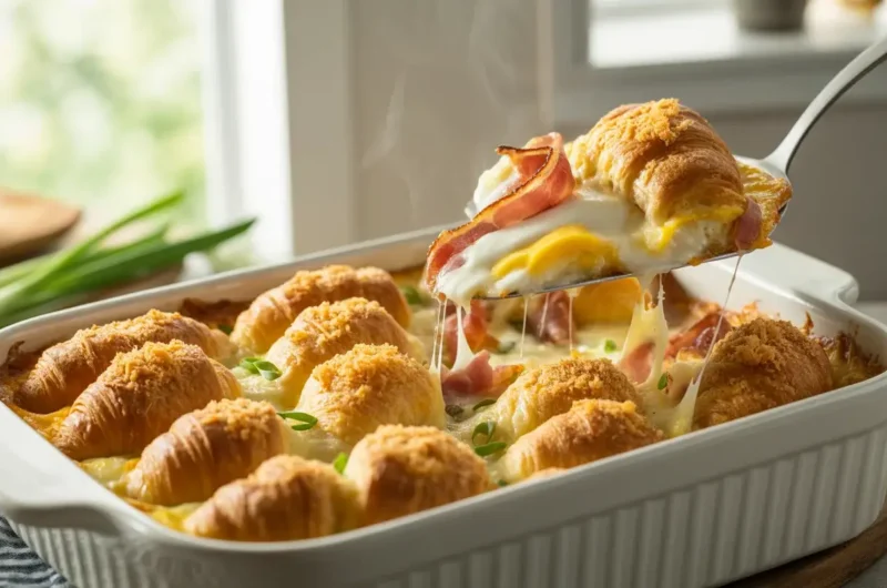 Overnight Croissant Breakfast Casserole