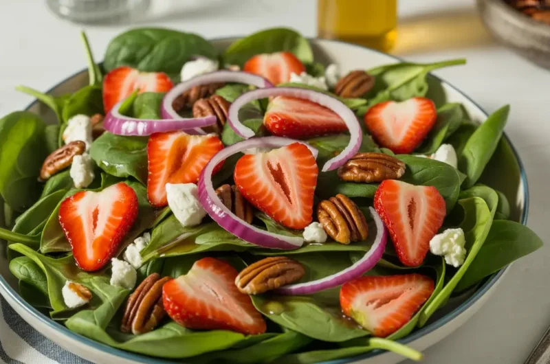 Spinach Strawberry Salad with Pecans