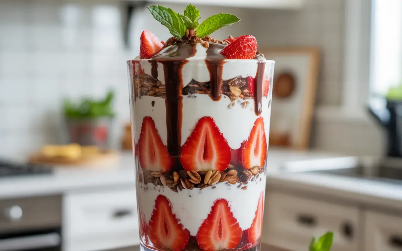 Strawberry Chocolate Breakfast Parfait