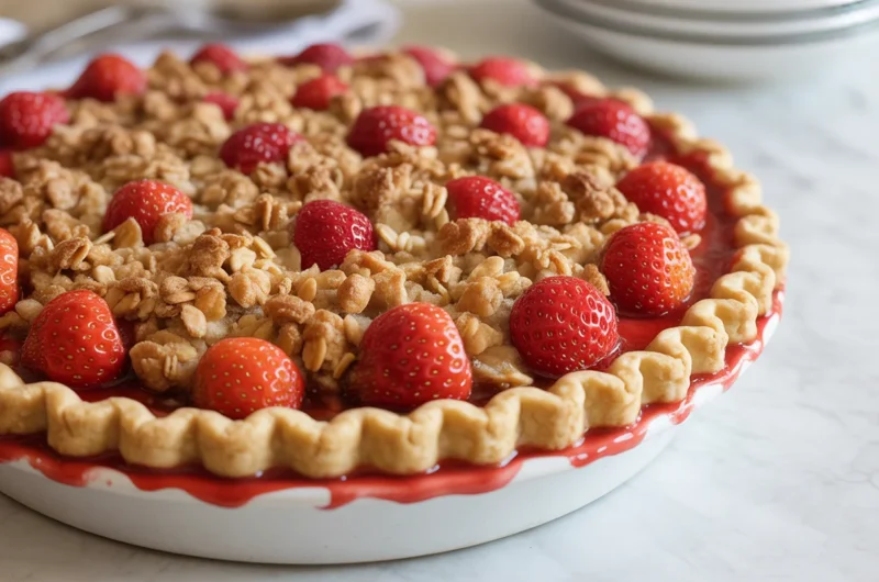 Streusel Topped Fresh Strawberry Pie